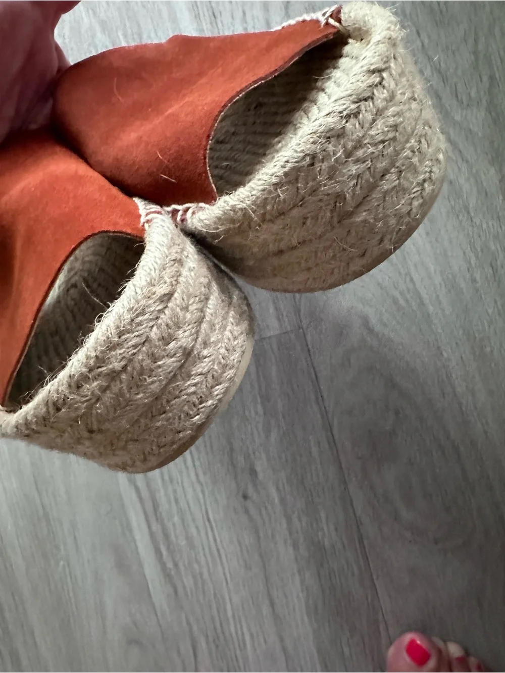 Zara | rust suede espadrille slide flatform sandal - Picture 8 of 11